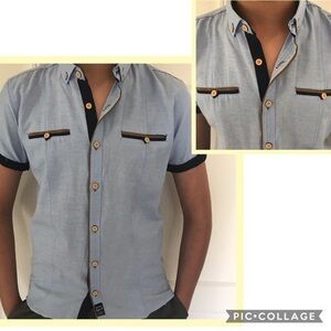 Men's  Stylish Slim Fit Shirt in‎ Light Blue Color